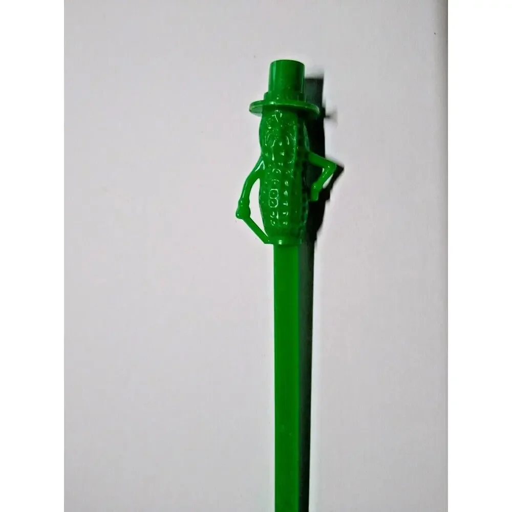 Mr Peanut Swizzle Stick 1950s Vintage Green Plastic Planters Peanuts Kitchenware